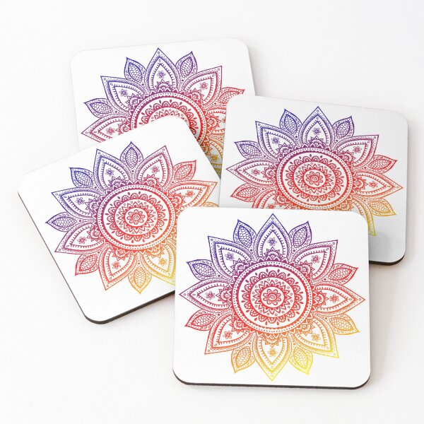 Item preview, Mandala Mehndi Henna Inspired Sunset Gradient Design Decorative asthetic Pattern designed and sold by CreatedbyJR.