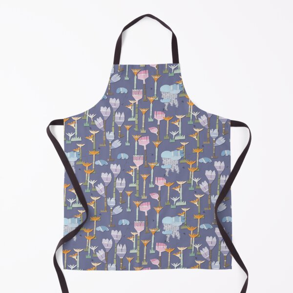 Item preview, paint chip flowers on dusk periwinkle designed and sold by MayCartPrintArt.