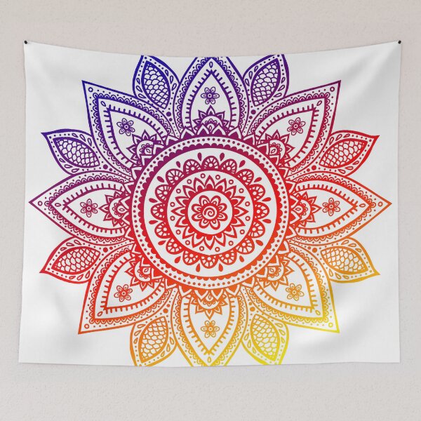 Item preview, Mandala Mehndi Henna Inspired Sunset Gradient Design Decorative asthetic Pattern designed and sold by CreatedbyJR.