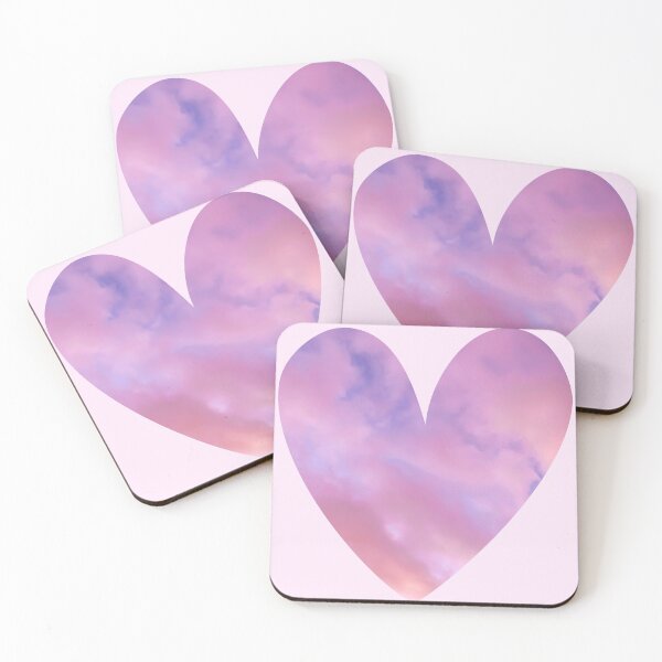Item preview, dreamy pink purple heart clouds designed and sold by thewayitshine.