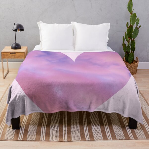 Item preview, dreamy pink purple heart clouds designed and sold by thewayitshine.