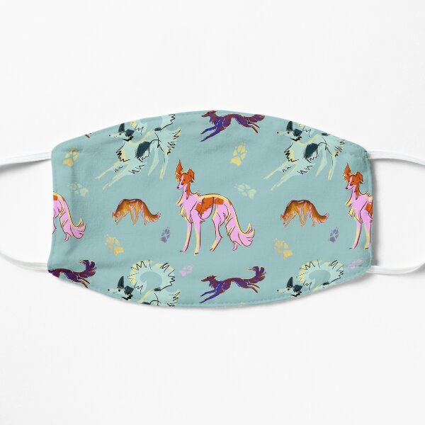 Silken Pattern on Blue Flat Mask