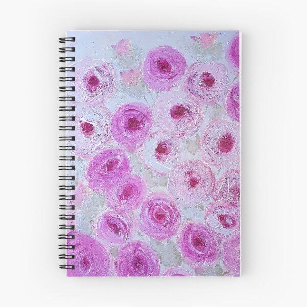 Item preview, Pink roses on sky blue background - abstract art. designed and sold by KarenCooperArt.