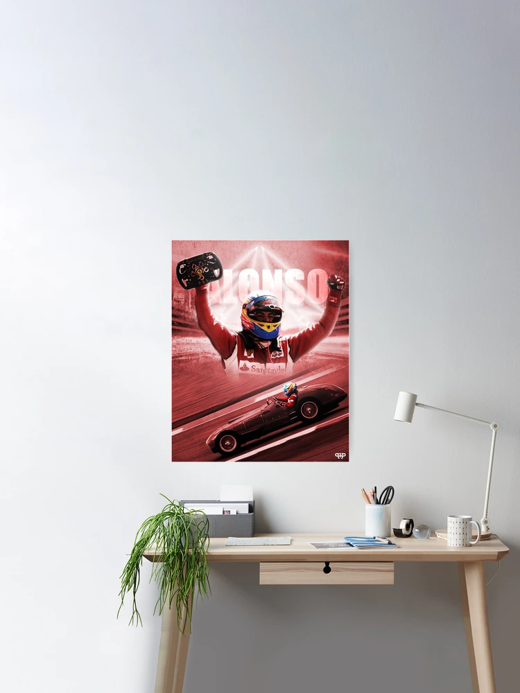 Cuadro y póster Fernando Alonso en Ferrari - Compra y venta