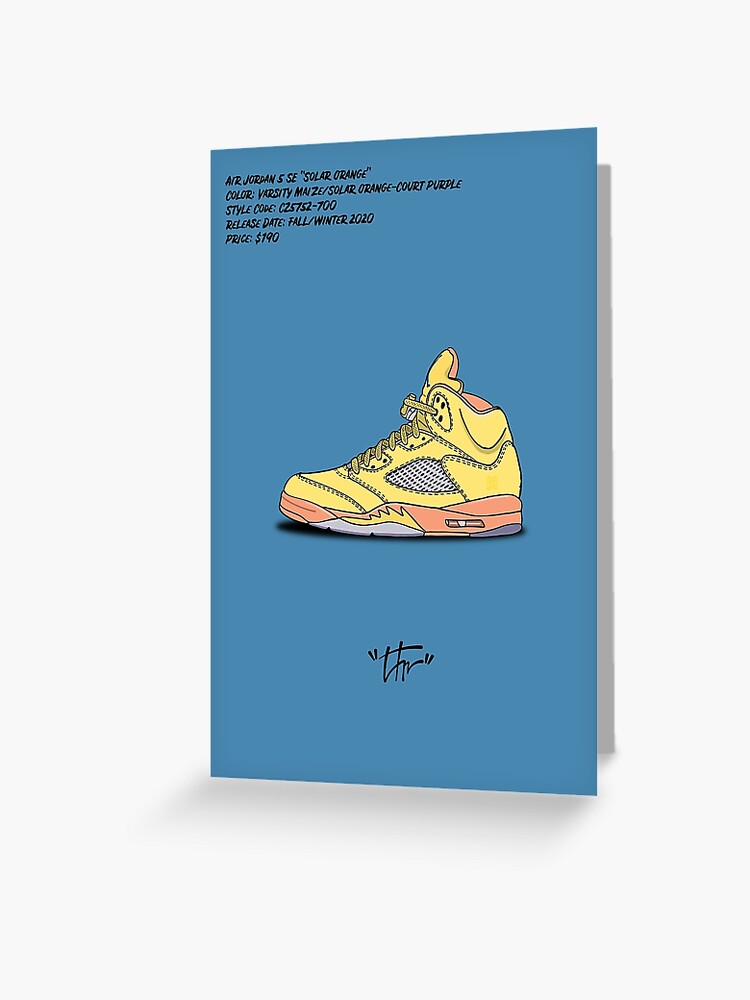 Tarjetas de felicitación jordan 5 se solar naranja/sneaker poster/dope art/original nike / nike print sneaker art/Fashion Print/Sneakers Print» TrillMaison | Redbubble