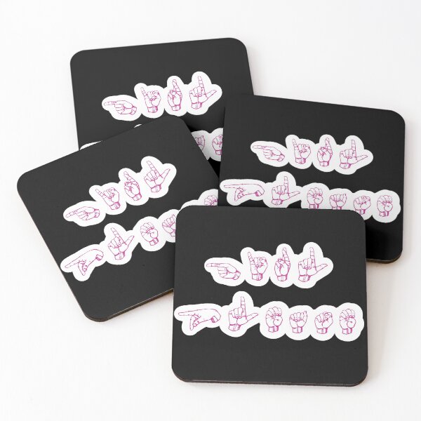Item preview, Pink Asl for “Girl Please” - finger spelling designed and sold by Jennaviveart.