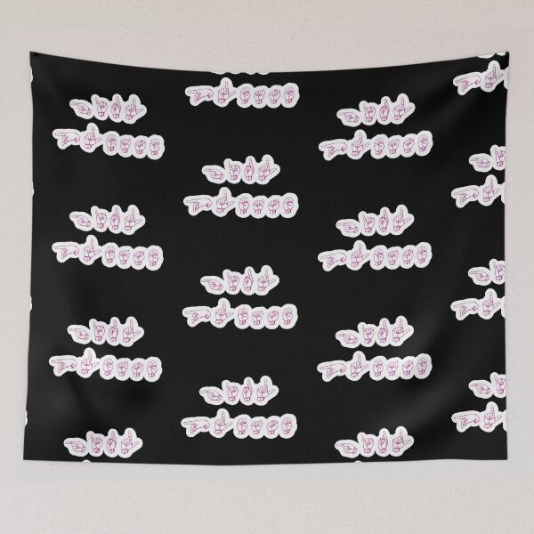 Item preview, Pink Asl for “Girl Please” - finger spelling designed and sold by Jennaviveart.