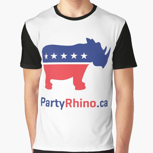 Vista previa del artículo con la obra «Logotipo de rinoceronte 2019», diseñado y vendido por Parti Rhinocéros du Canada.