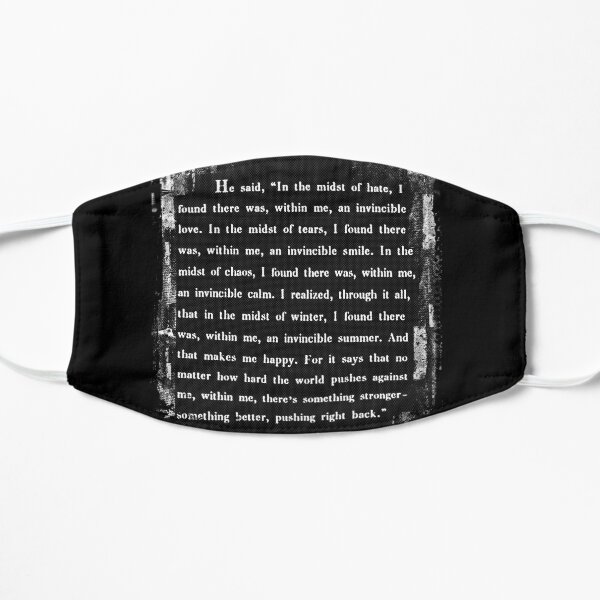 Albert Camus: an invincible summer. 2.0 Flat Mask