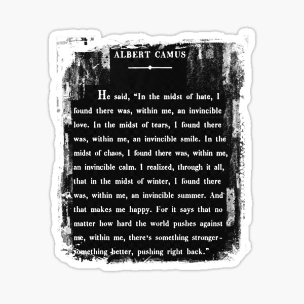 Albert Camus: an invincible summer. 2.0 Sticker