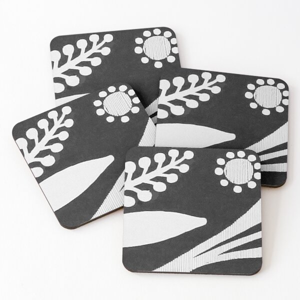 Item preview, Ancient stylized plant design - polychrome ceramic pattern designed and sold by gumbogirlonline.