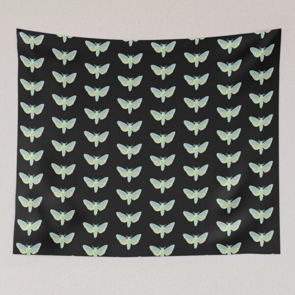 Item preview, death head moth teal yellow designed and sold by Mursah.