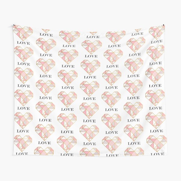 Love Geometric Heart Tapestry