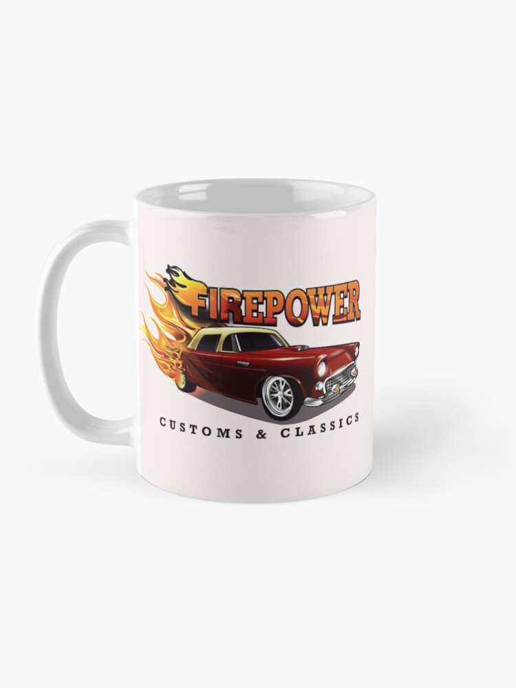 Alternate view of FIREPOWER CUSTOMS AND CLASSICS Flaming Custom T-Bird Official Brand Design Coffee Mug