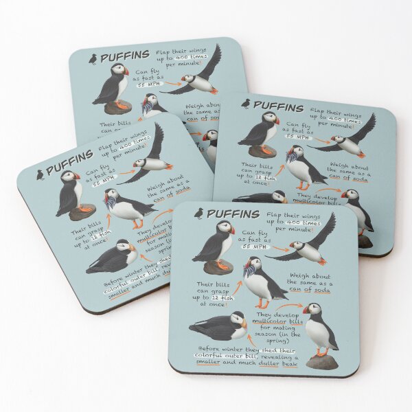 Item preview, Educational Puffins Fun Animal Facts designed and sold by troyanthonyart.