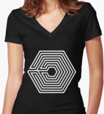 EXO - Overdose (White) Women's Fitted V-Neck T-Shirt