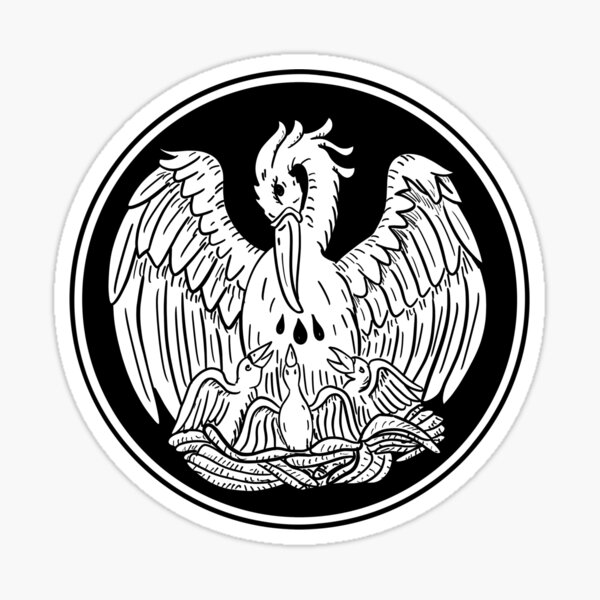 Ancient Christ Pelican symbol Sticker