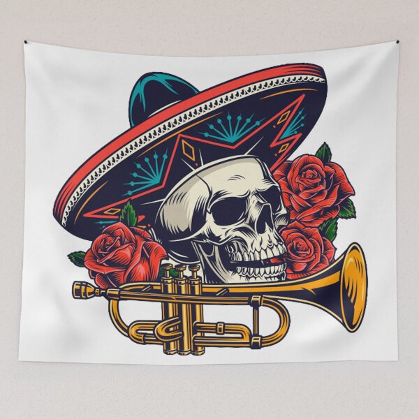 Item preview, Mariachi skull designed and sold by OnIlustraciones.
