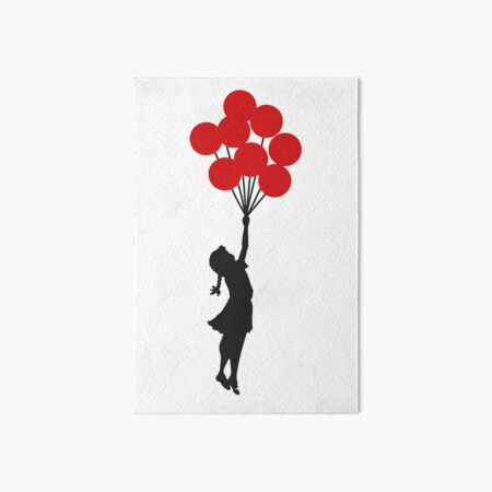Chica Banksy con globos rojos en el muro israelo-palestino, ilustraciones palestinas, impresiones, carteles, bolsos, hombres, mujeres, niños Lámina rígida