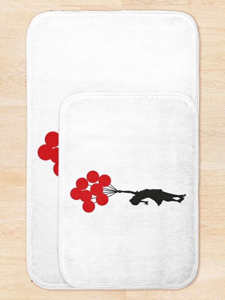 Alternate view of Banksy Girl With Red Balloons At Israeli-Palestine Wall, Palestinial Artwork, Prints, Posters, Bags, Men, Women, Kids Bath Mat