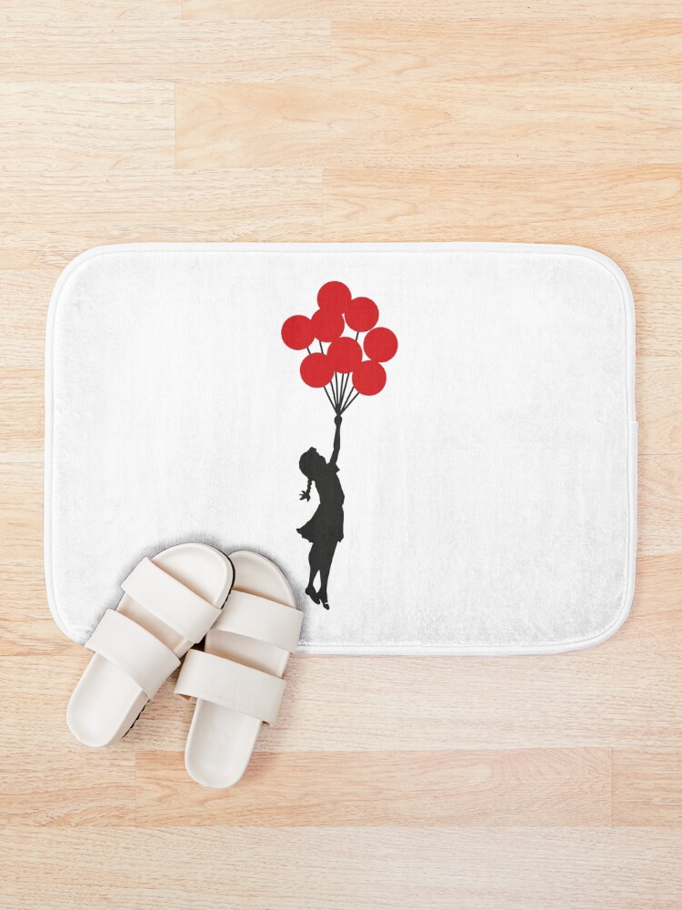 Alternate view of Banksy Girl With Red Balloons At Israeli-Palestine Wall, Palestinial Artwork, Prints, Posters, Bags, Men, Women, Kids Bath Mat