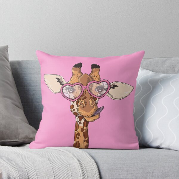 Item preview, Cute Giraffe With Pink Heart Shaped Glasses designed and sold by amos20111.