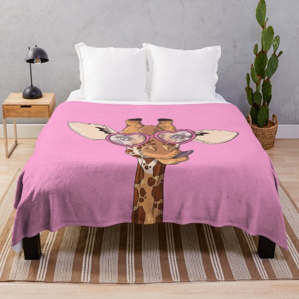 Item preview, Cute Giraffe With Pink Heart Shaped Glasses designed and sold by amos20111.