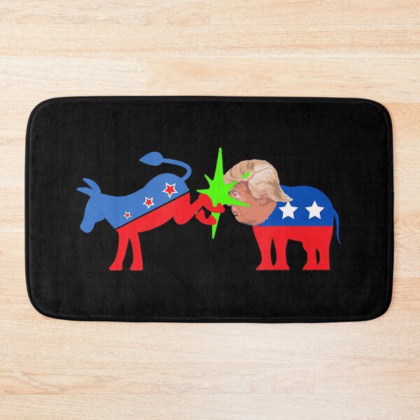 Item preview, Anti Trump Democratic Mule Kicks Trump & Republican Elephant designed and sold by Turnershophot.