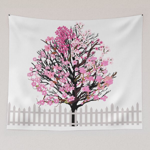 Item preview, Cherry Blossom Tree with Picket Fence designed and sold by designlee.