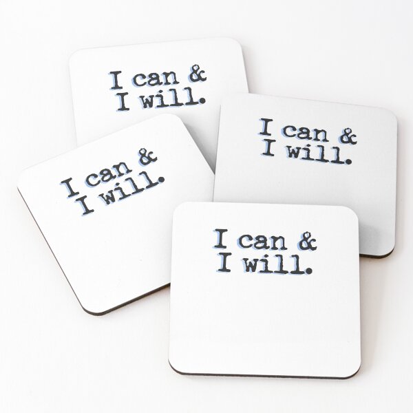 Item preview, I Can And I Will Typewriter Motivation Blue designed and sold by sharedipmemes.