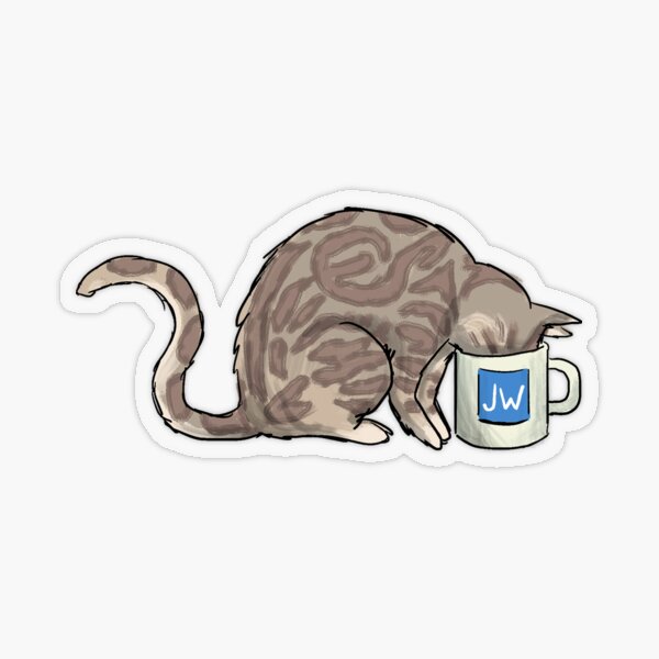 JW Coffee Cat Transparent Sticker