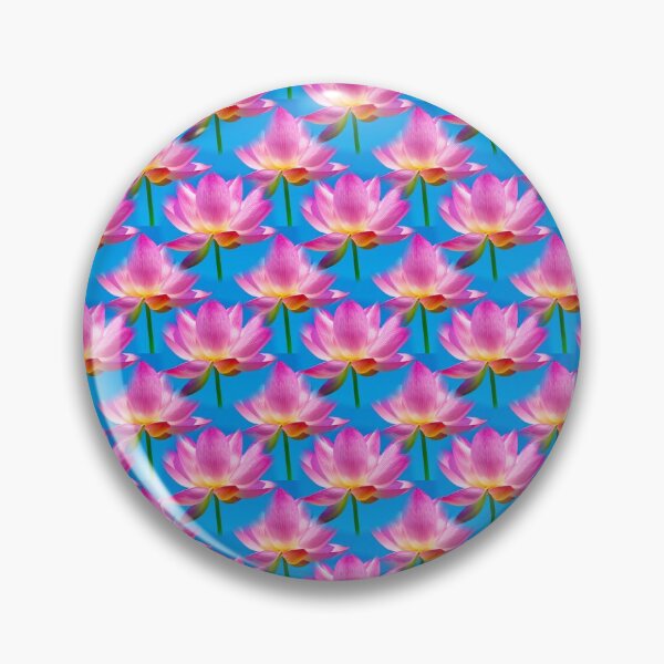 Item preview, Water Lily in Pink on Blue  designed and sold by AlteredAtelier.