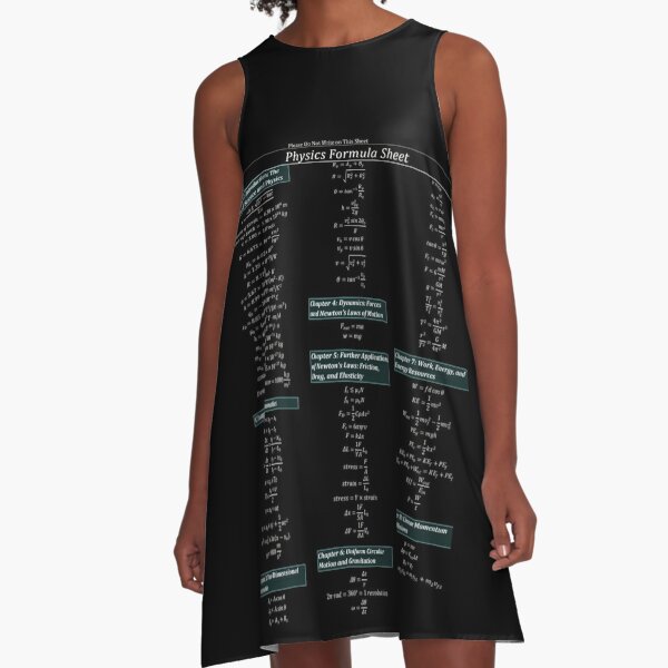 Physics Formula Sheet A-Line Dress