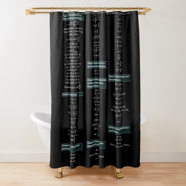 Physics Formula Sheet Shower Curtain