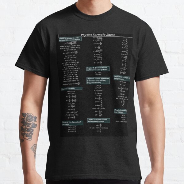 Physics Formula Sheet Classic T-Shirt