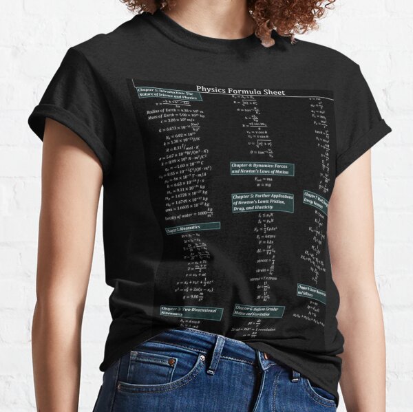 Physics Formula Sheet Classic T-Shirt