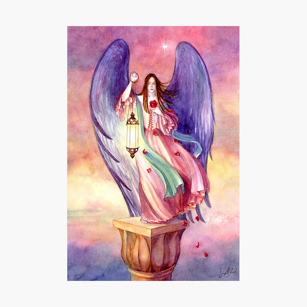 Poster Dont Le Nom En Hebreu Signifie Grace De Dieu Ou Joie De Dieu Aussi Connu Comme L Ange De L Amour Par Janetchui Redbubble