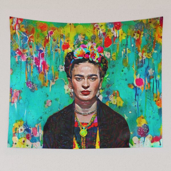 Item preview, Turquoise dripping paint Frida designed and sold by Cesar Peralta.