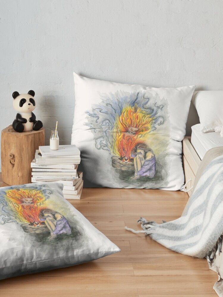 Alternate view of She is Fire Floor Pillow
