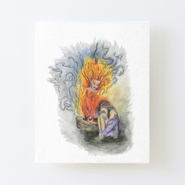 She is Fire Canvas Mounted Print