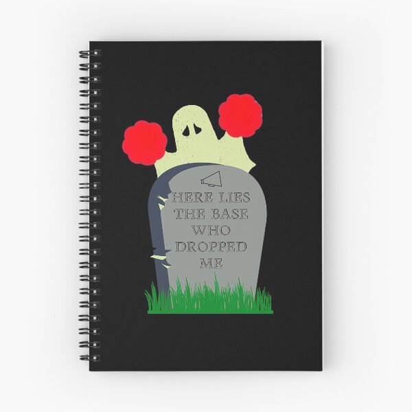 Item preview, Cheerleader stunt flyer funny Halloween ghost red poms designed and sold by GrammarDance.