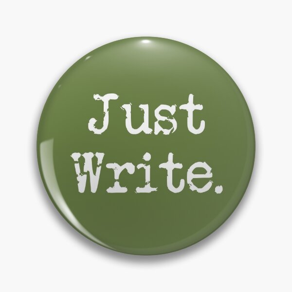 Item preview, Just Write. Vertical White Type Military Green designed and sold by TeaRoseWriter.