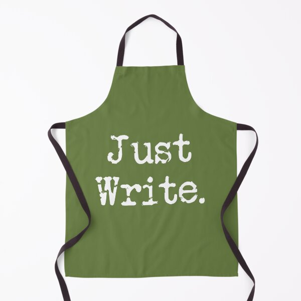 Item preview, Just Write. Vertical White Type Military Green designed and sold by TeaRoseWriter.