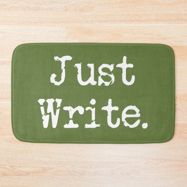 Item preview, Just Write. Vertical White Type Military Green designed and sold by TeaRoseWriter.