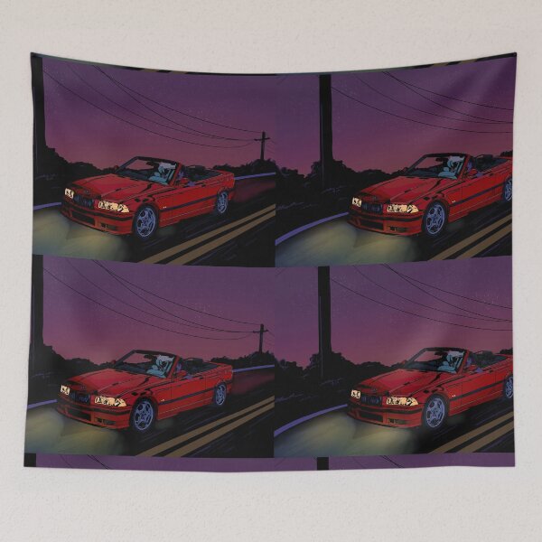 Aperçu de l'œuvre Voiture rouge vintage créée et vendue par KeepingItCat.