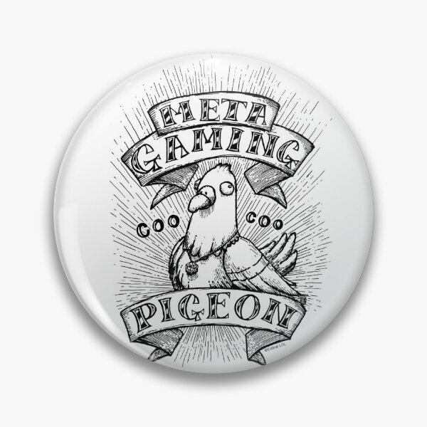 Item preview, Meta Gaming Pigeon Black Outline designed and sold by CriticalLOL.