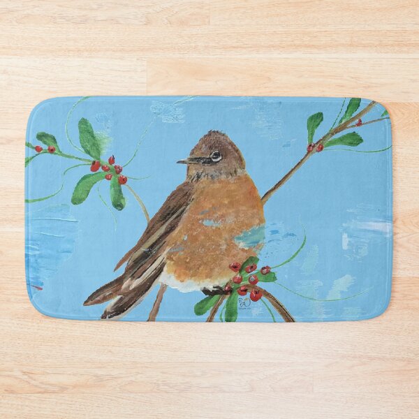 Item preview, Painted Bird on Berry Branch Original Art designed and sold by RobinetteArt.