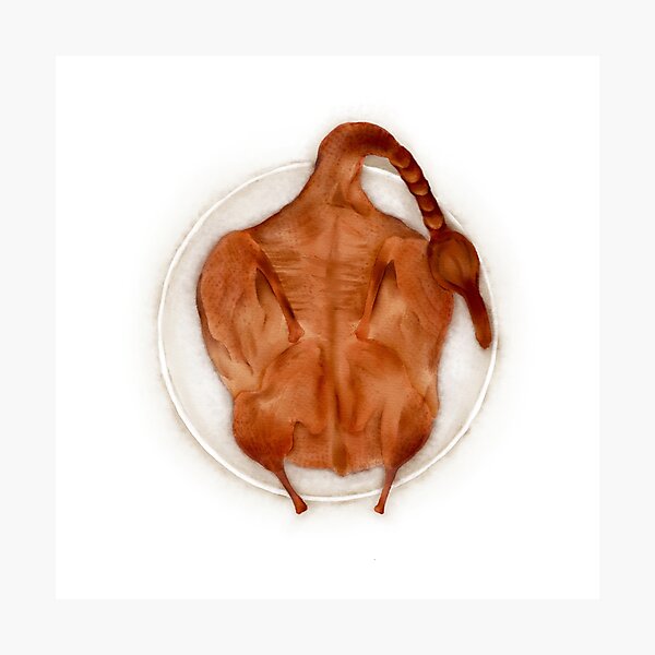 Watercolor Illustration of Chinese Cuisine - Steamed preserved duck | 蒸腊鸭 Photographic Print