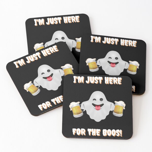 Item preview, I'M JUST HERE FOR THE BOOS! | Cute Halloween Drinking Theme | Black and white design. designed and sold by chris-ellis-art.