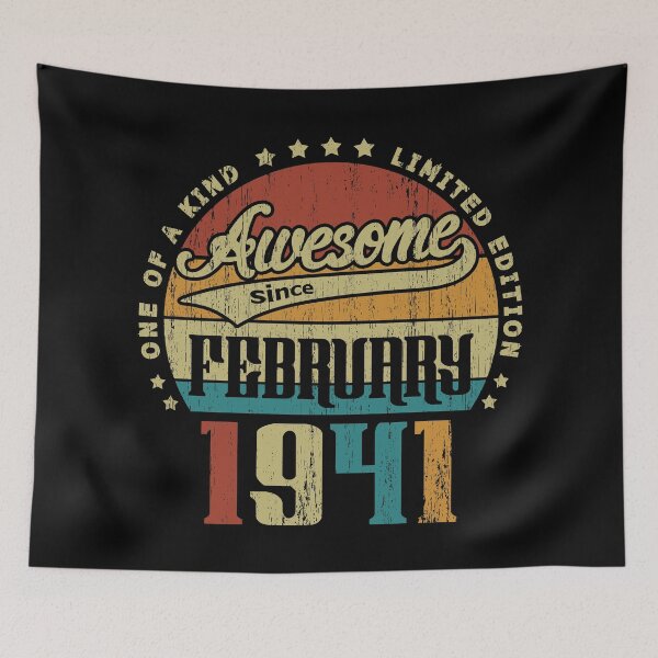 Item preview, Vintage February 1941 One Of A Kind Awesome Since February 1941 80th Birthday Gift 80 Years Old designed and sold by Takatv.